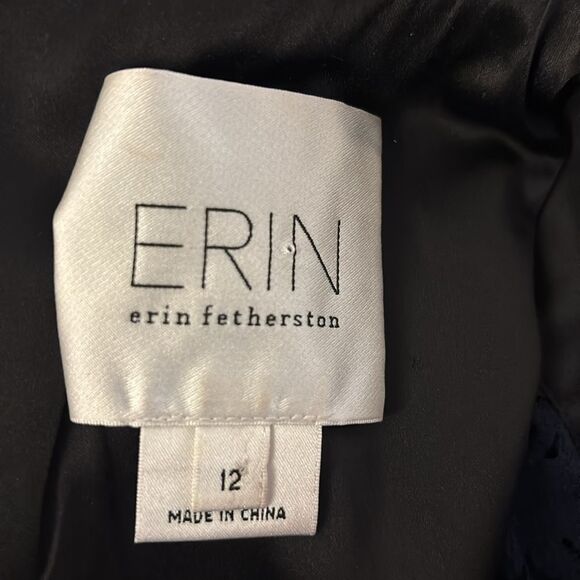 ERIN Erin Fetherston Elegant Navy Lace detailed Dress, US12 - Picture 12 of 13
